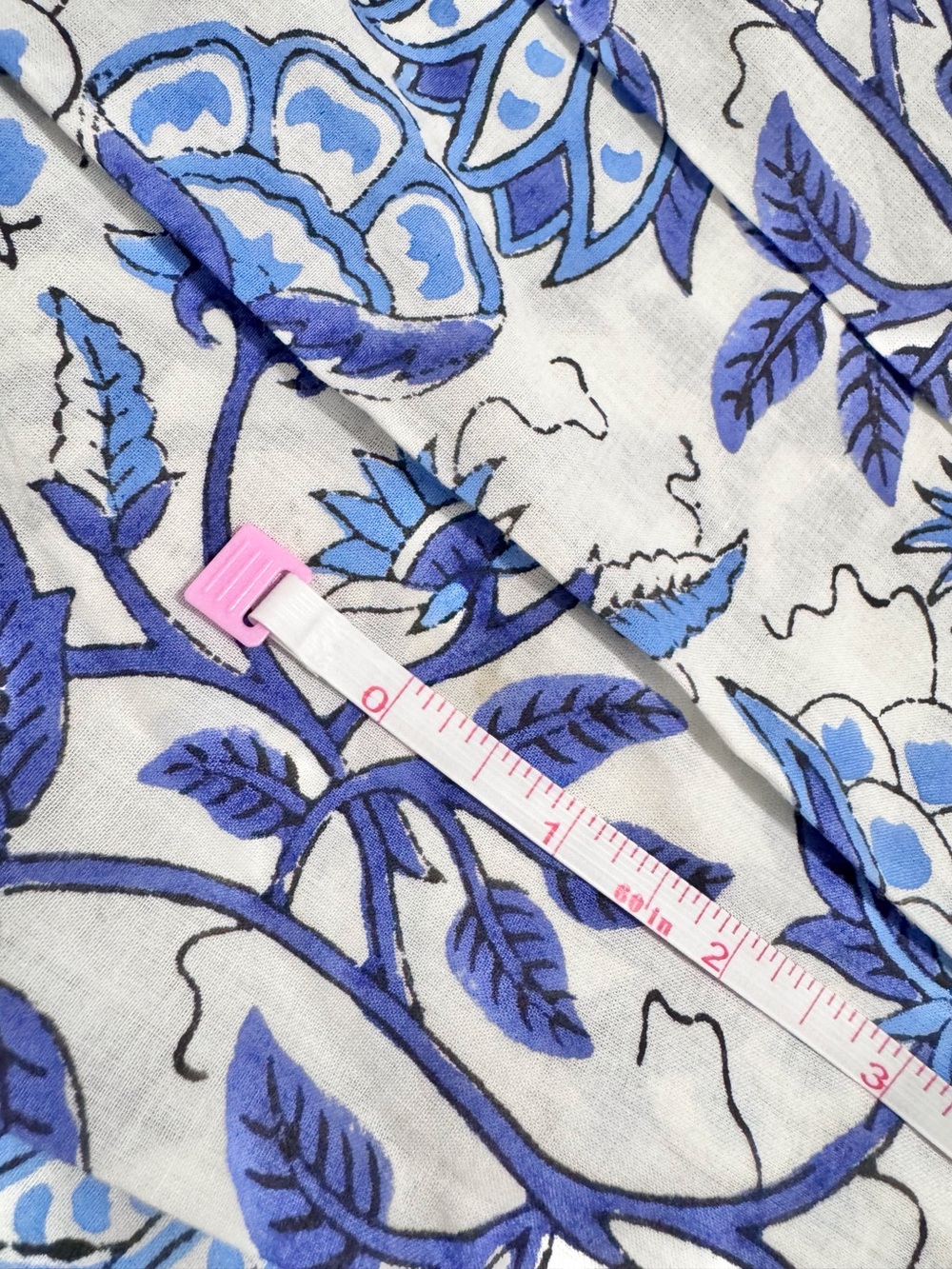 Karni Blue & White Cotton Floral Printed Maxi Dress Size Medium - Picture 6 of 10